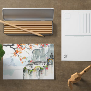 raxxa Postkarte: Chinese Springtime in a Mountain Village