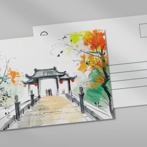 raxxa Postkarte: Pathway Leading to a Mountain Temple