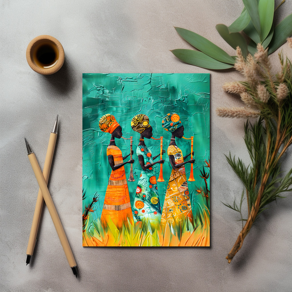 raxxa Postkarte: African Musicians in Traditional Dress