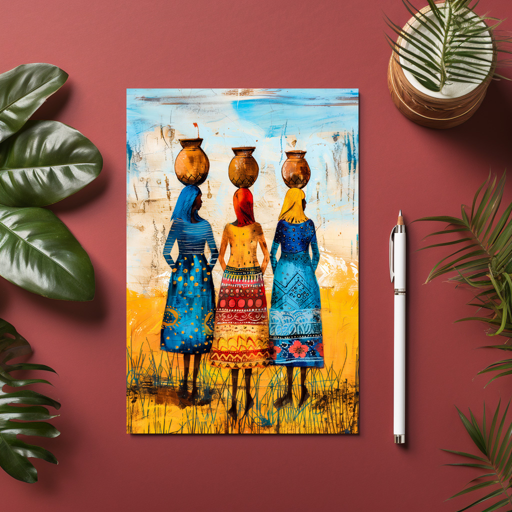 raxxa Postkarte: African Women with Water Bowls