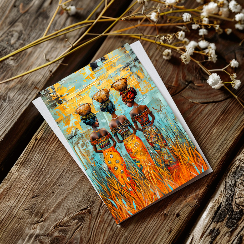 raxxa Postkarte: African Women with Water Bowls
