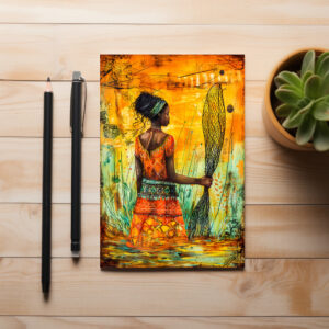 raxxa Postkarte: African Fisherwoman with Net