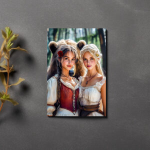 raxxa Postkarte: Snow-White and Rose-Red with the Bear
