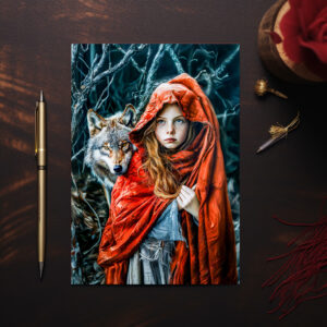 raxxa Postkarte: Little Red Riding Hood with the Wolf