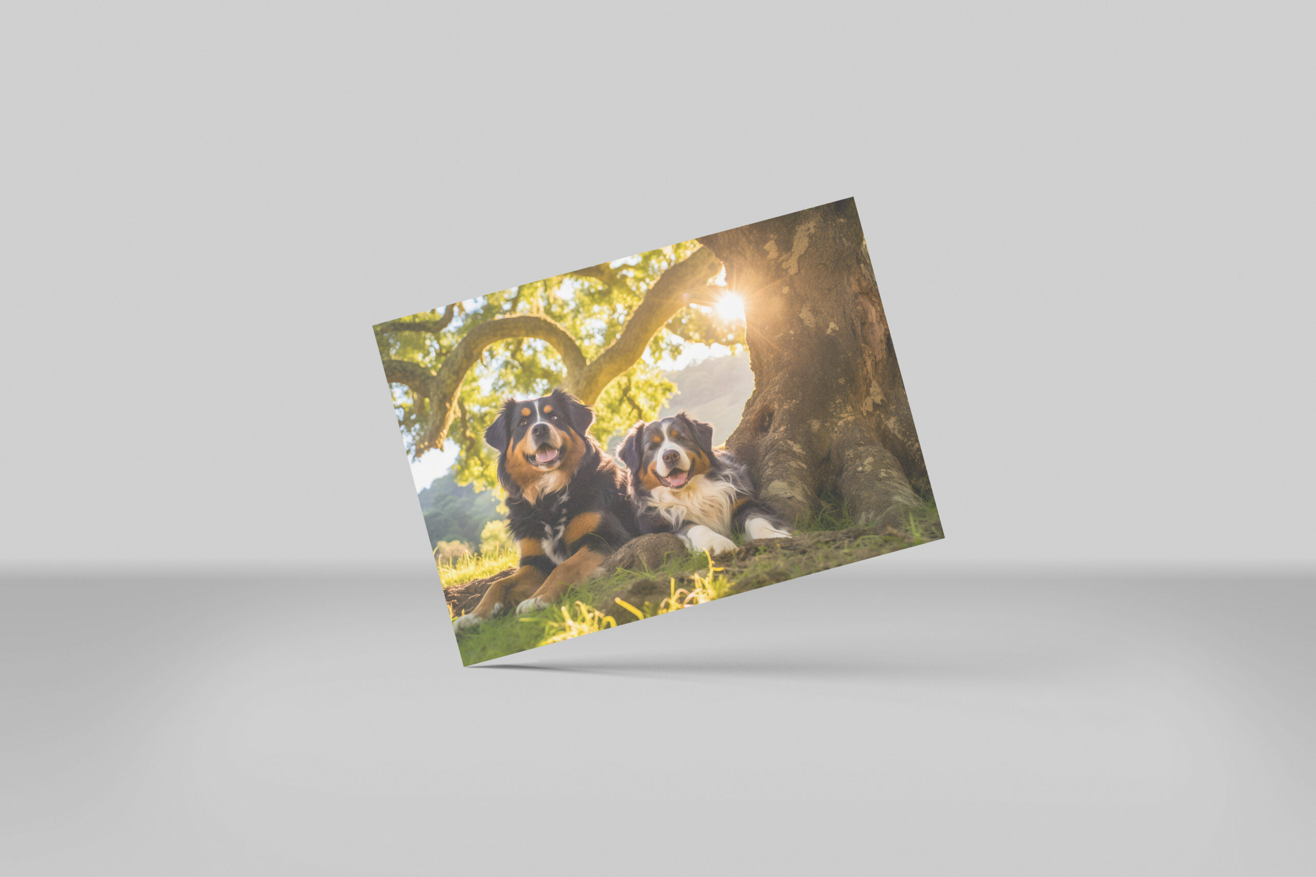 raxxa Postkarte: Two Bernese Mountain Dogs Resting Together