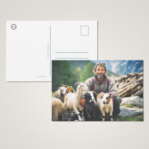 raxxa Postkarte: Mountain Shepherd with Goats