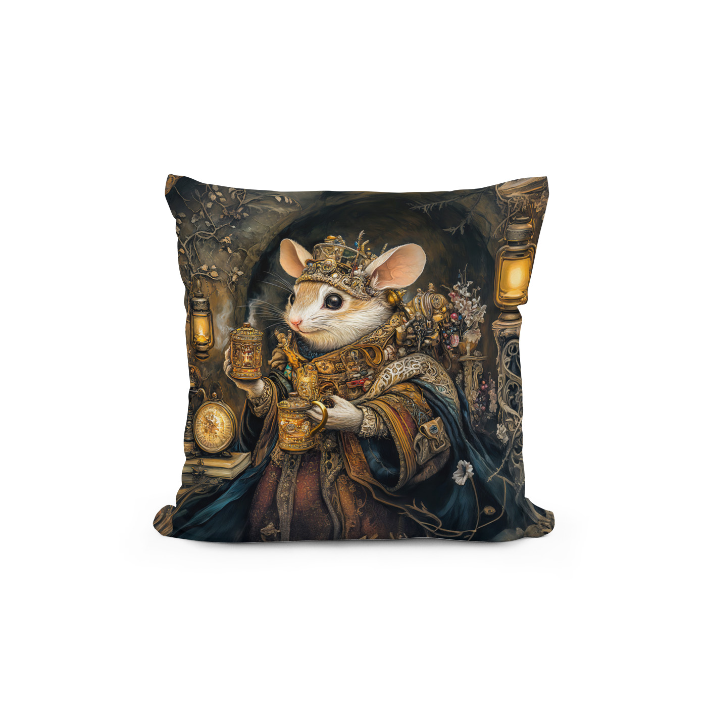 Kissen: Mouse King in a Tree Root Castle – Bild 2