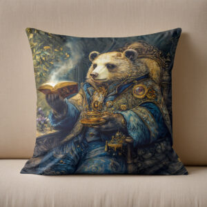 Kissen: Bear with Magical Book and Teacup
