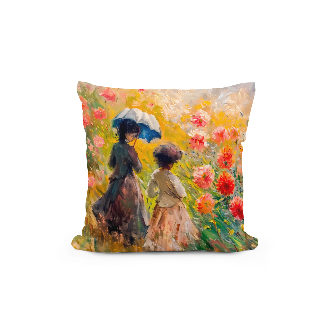 Kissen: Two women at dahlia flowerbed - immagine 2