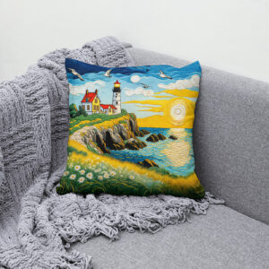 Kissen: Serene Coastal Farm by the Sea