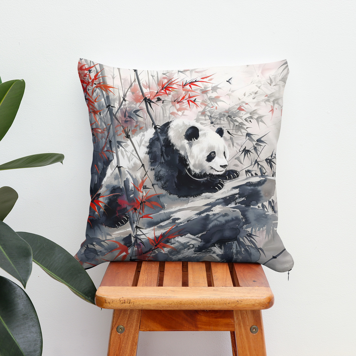 Kissen: Chinese Watercolor Panda and Bamboo - immagine 2