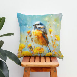 Kissen: Eurasian Blue Tit in Impressionistic Landscape