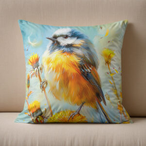Kissen: Eurasian Blue Tit in Impressionistic Landscape