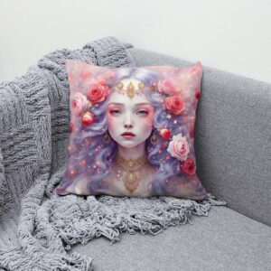 Kissen: Enchanted Blossom Fairy Portrait