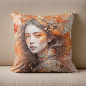 Kissen: Autumn Fairy in Leaf Crown