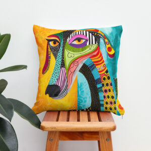 Kissen: Pop-Art Dog in Expressive Colors