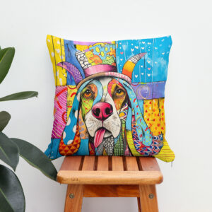 Kissen: Pop-Art Dog Portrait in Retro Style