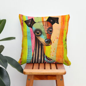 Kissen: Abstract Dog in Pop-Art Palette