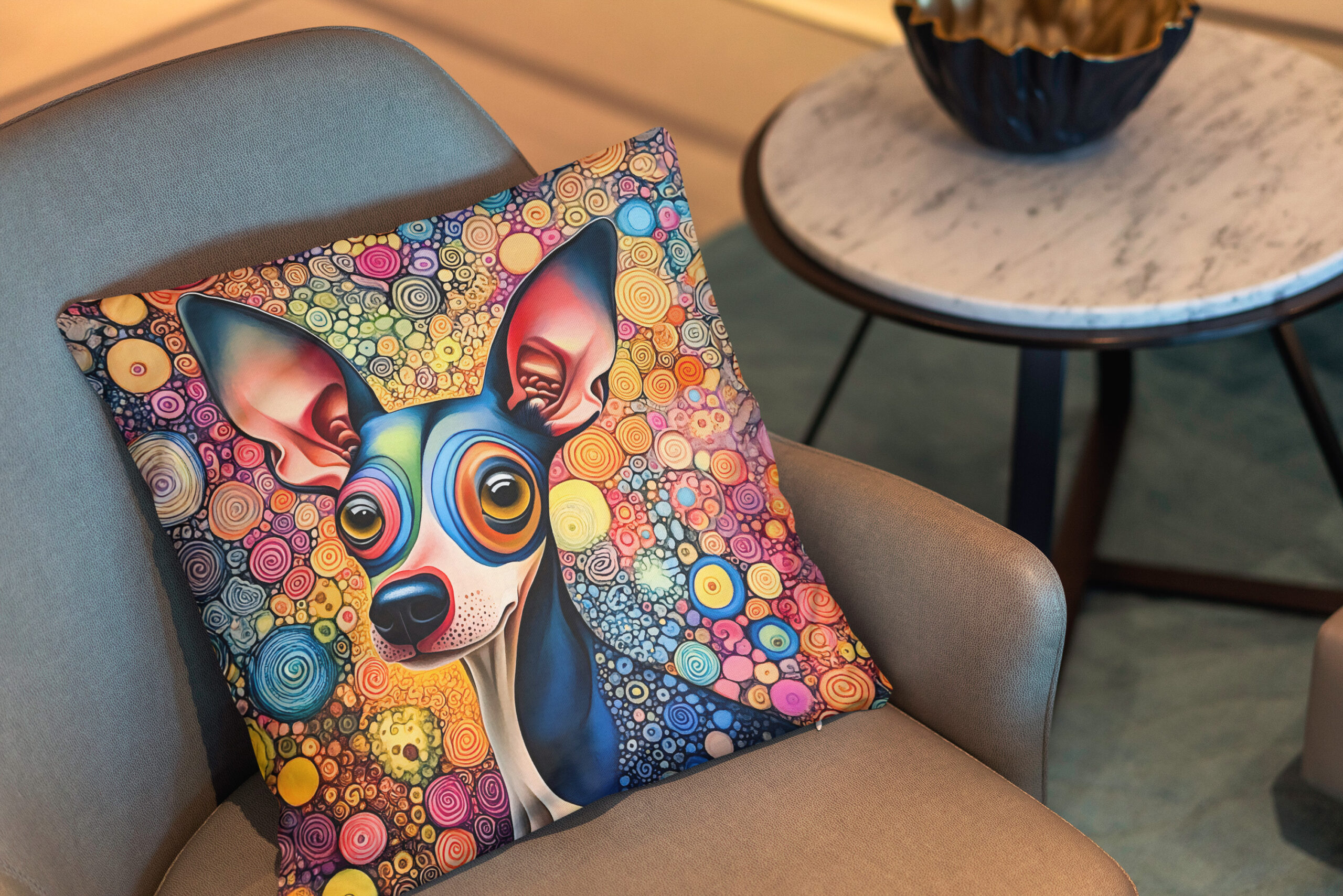 Kissen: Color Splash Pop-Art Dog Portrait – Bild 2