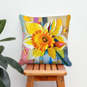 Kissen: Radiant Daffodil in Modern Abstract Style