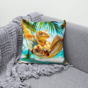 Kissen: Dino Relaxing in Hammock