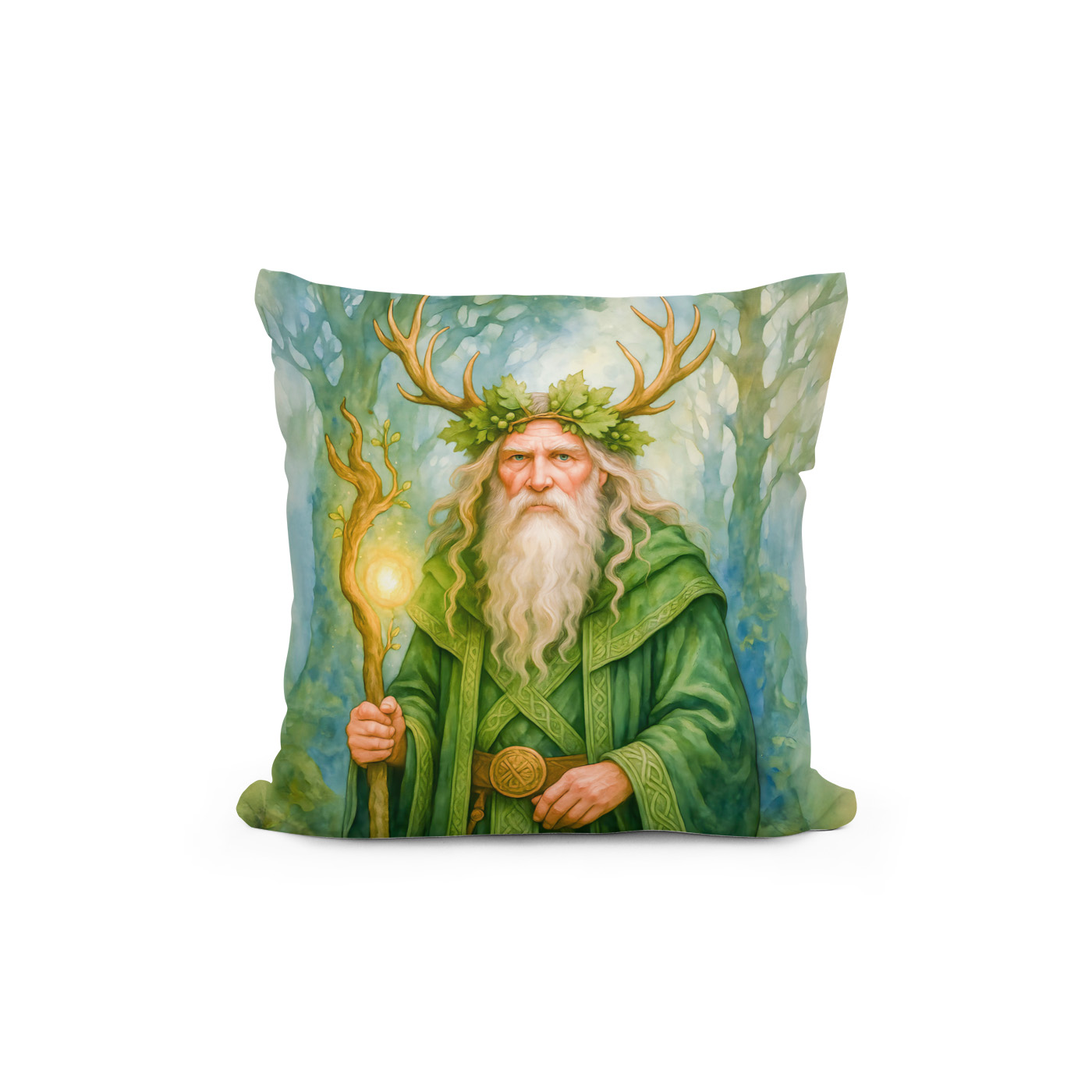Kissen: Celtic forest druid with antler crown – Bild 2