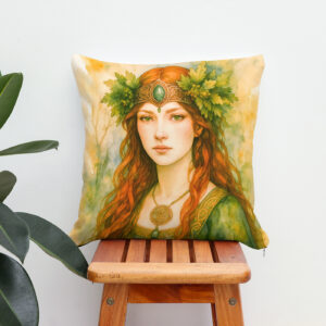 Kissen: Celtic druidess with oak leaf crown