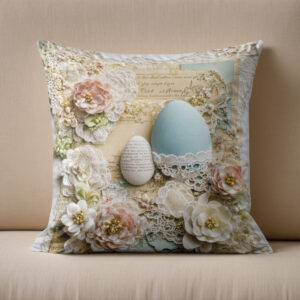 Kissen: Easter Eggs with Flowers
