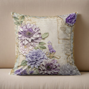 Kissen: shabby chic floral Purple Chrysanthemums