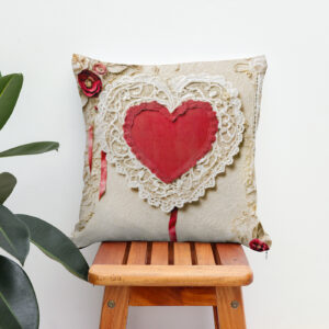 Kissen: Shabby Chic Heart with Lace