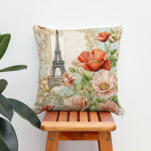 Kissen: Eiffel Tower with Red Poppy