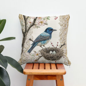 Kissen: Bluebird in Blossoms