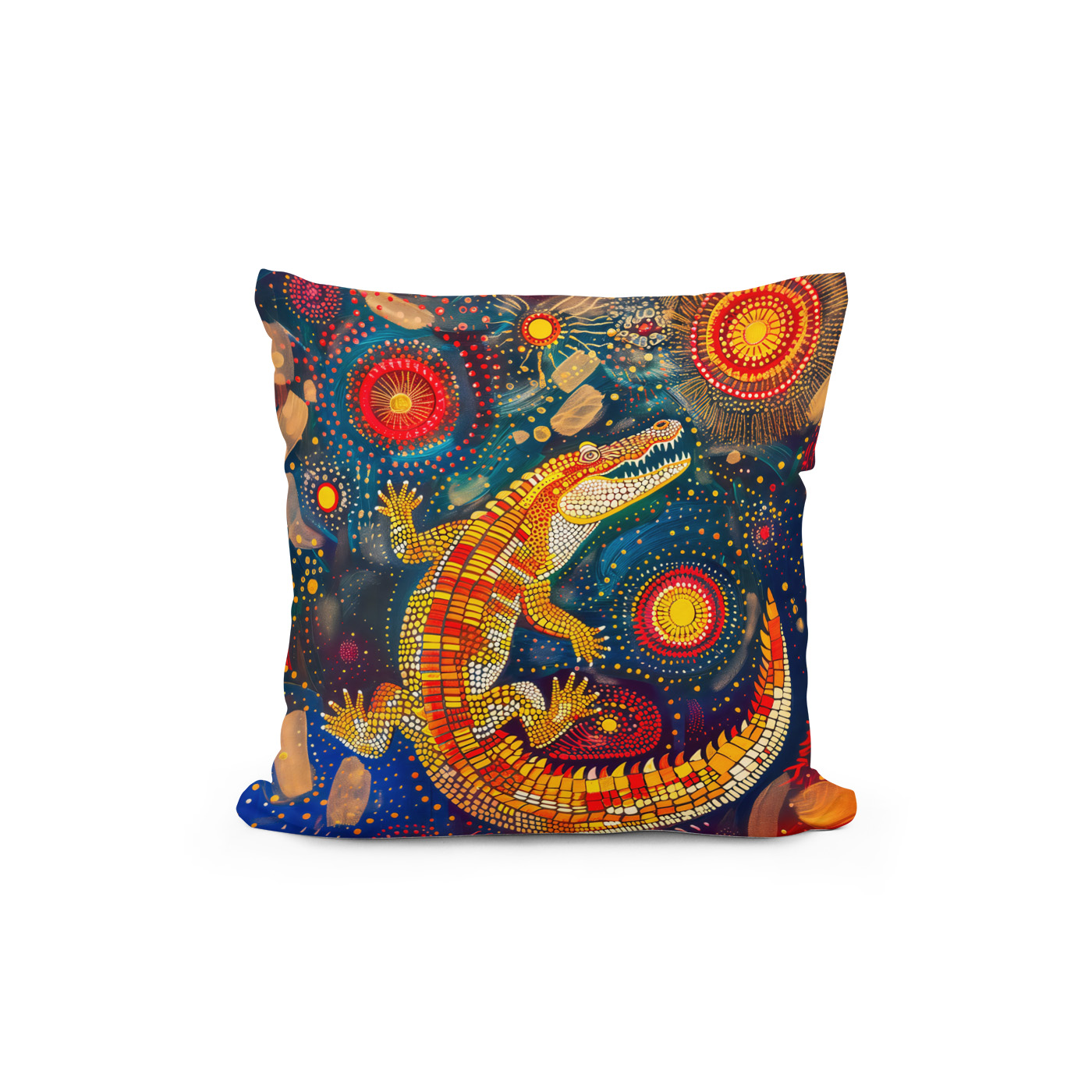 Kissen: Crocodile in Aborigine Dot Art Style – Bild 2
