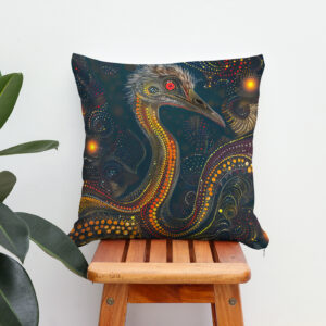 Kissen: Emu in Aborigine Dot Art Style