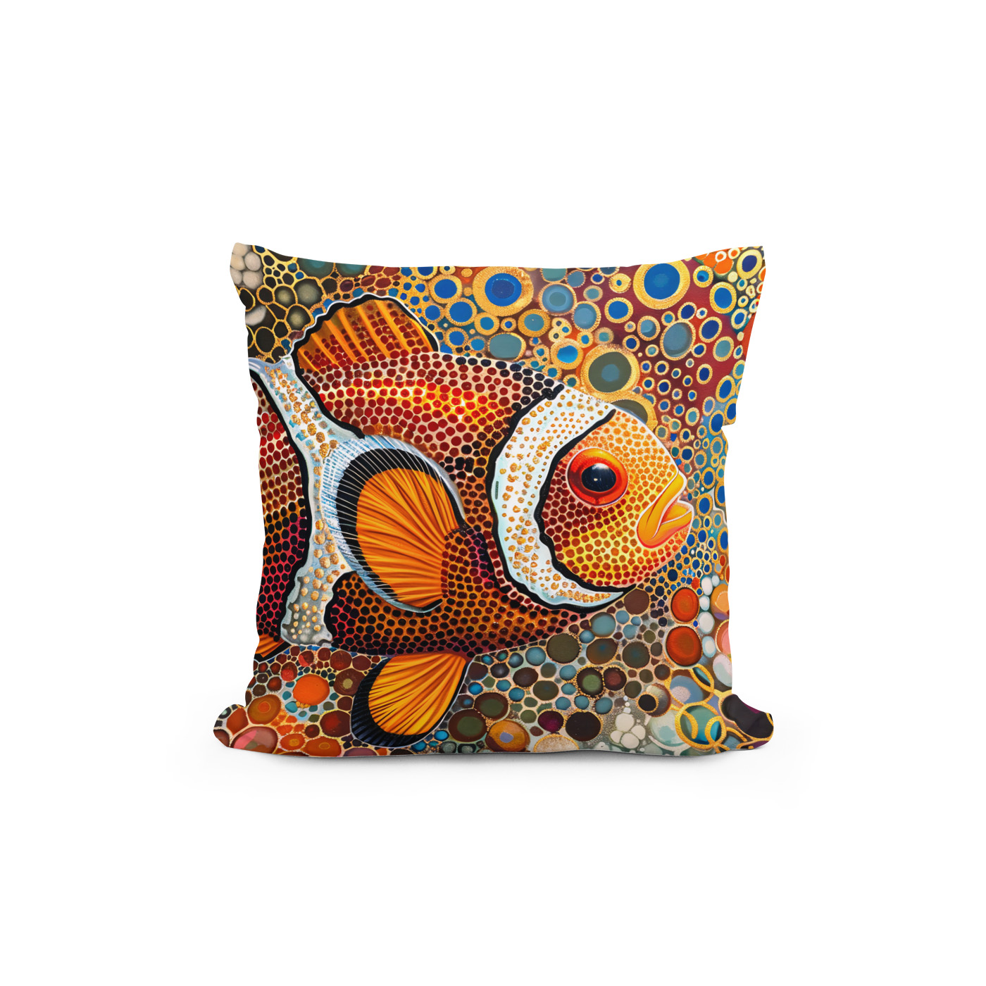 Kissen: Clownfish in Aborigine Dot Art Style – Image 2