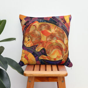 Kissen: Wombat in Aborigine Dot Art Style