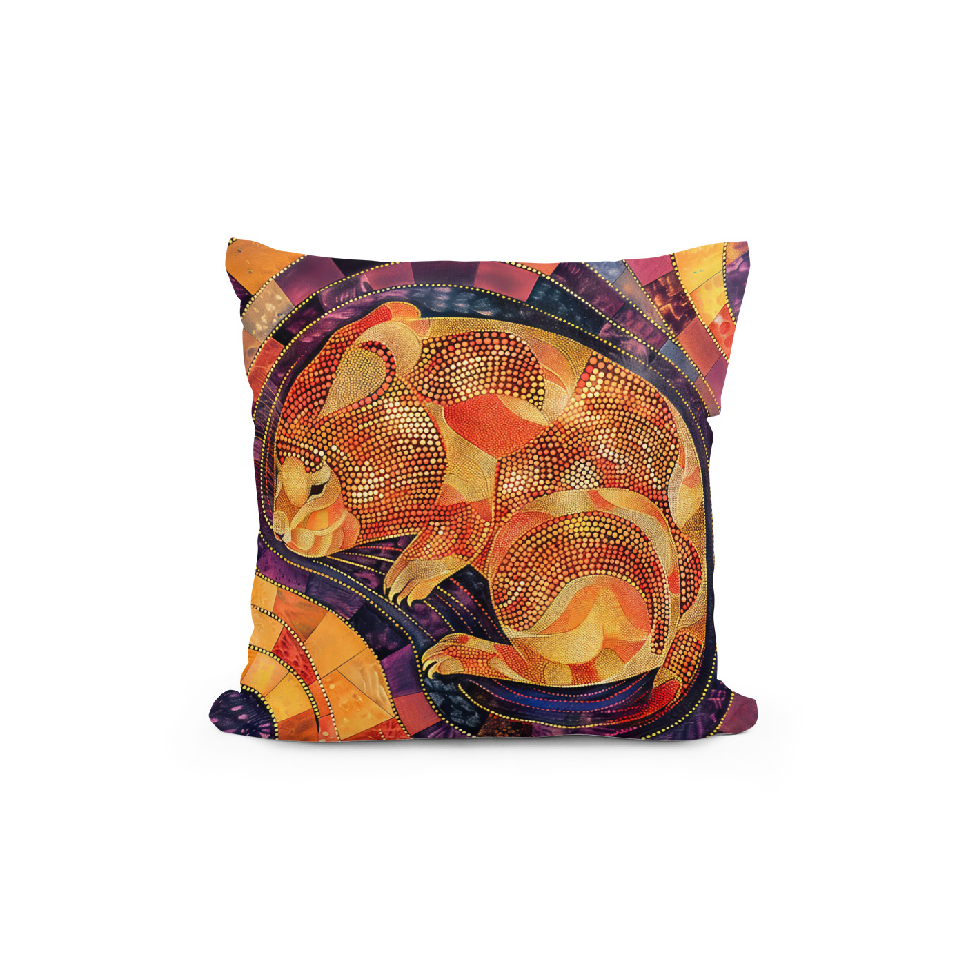 Kissen: Wombat in Aborigine Dot Art Style – Image 2