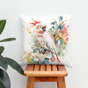 Kissen: Watercolor Red-Capped Kakadu