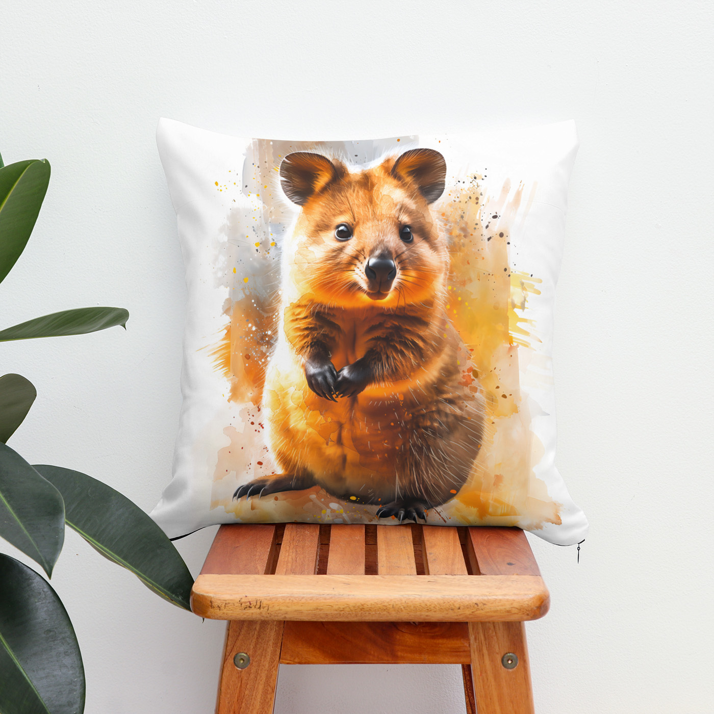 Kissen: Watercolor Quokka in Natural Habitat - immagine 2
