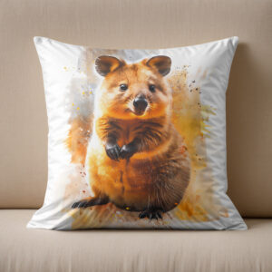 Kissen: Watercolor Quokka in Natural Habitat