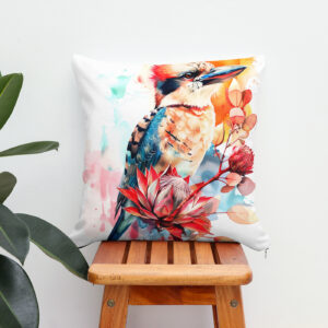 Kissen: Watercolor Kookaburra on Protea