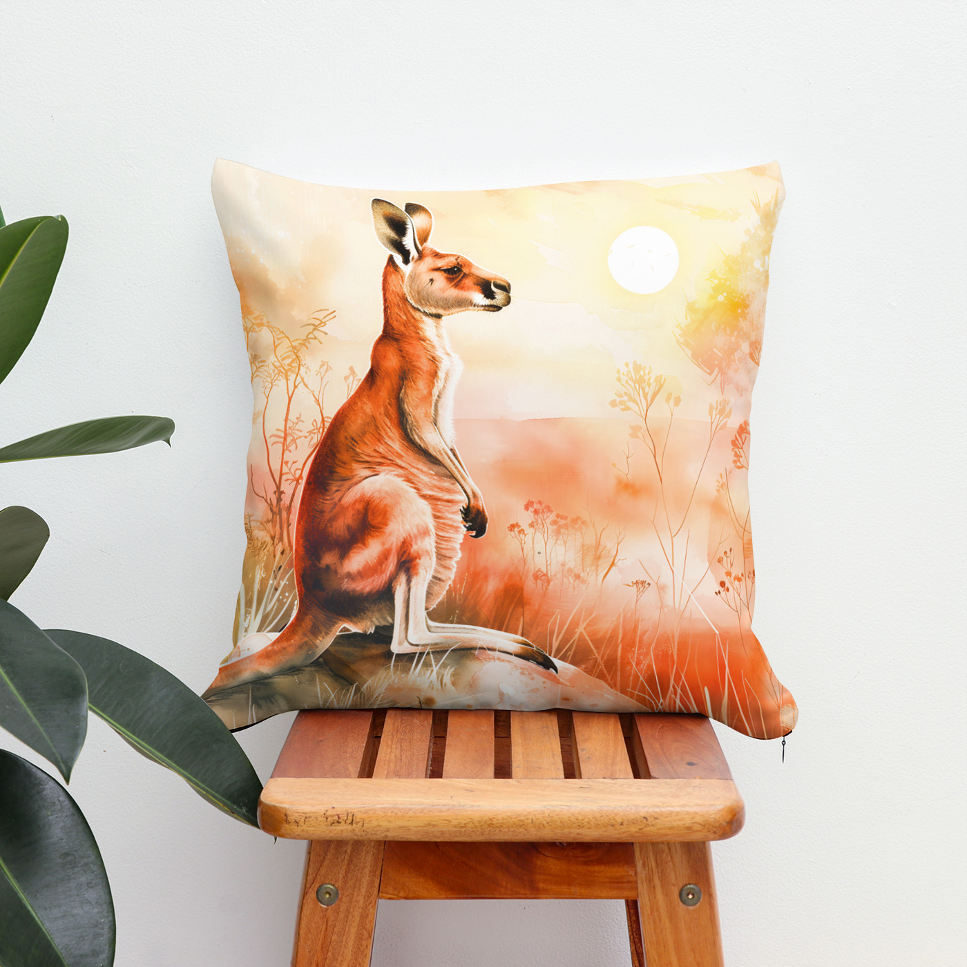 Kissen: Watercolor Kangaroo at Sunset II - immagine 2