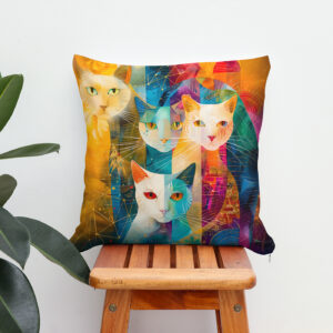 Kissen: Modern Cat Design in Cosmic Galaxy