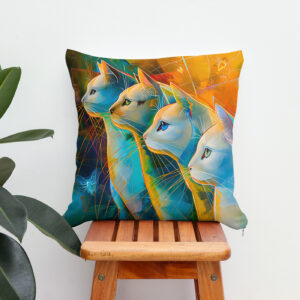 Kissen: Modern Cat Design in Cosmic Galaxy