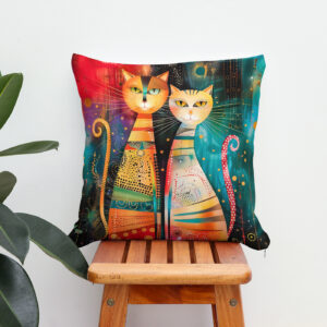 Kissen: Modern Cat Design in Cosmic Galaxy