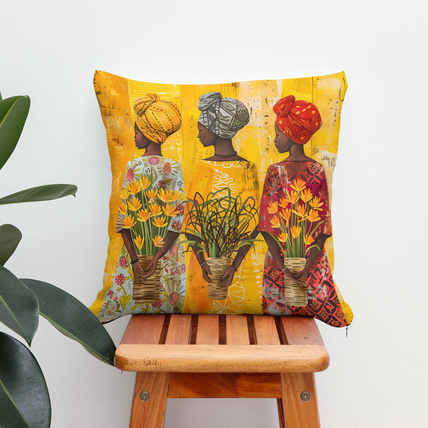Kissen: African Women with Flowers