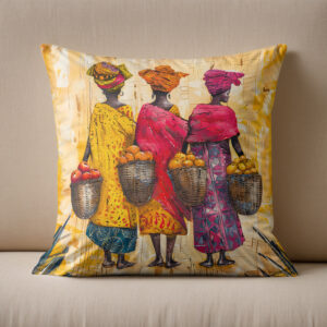 Kissen: African Women Carrying Fruits and Vegetables