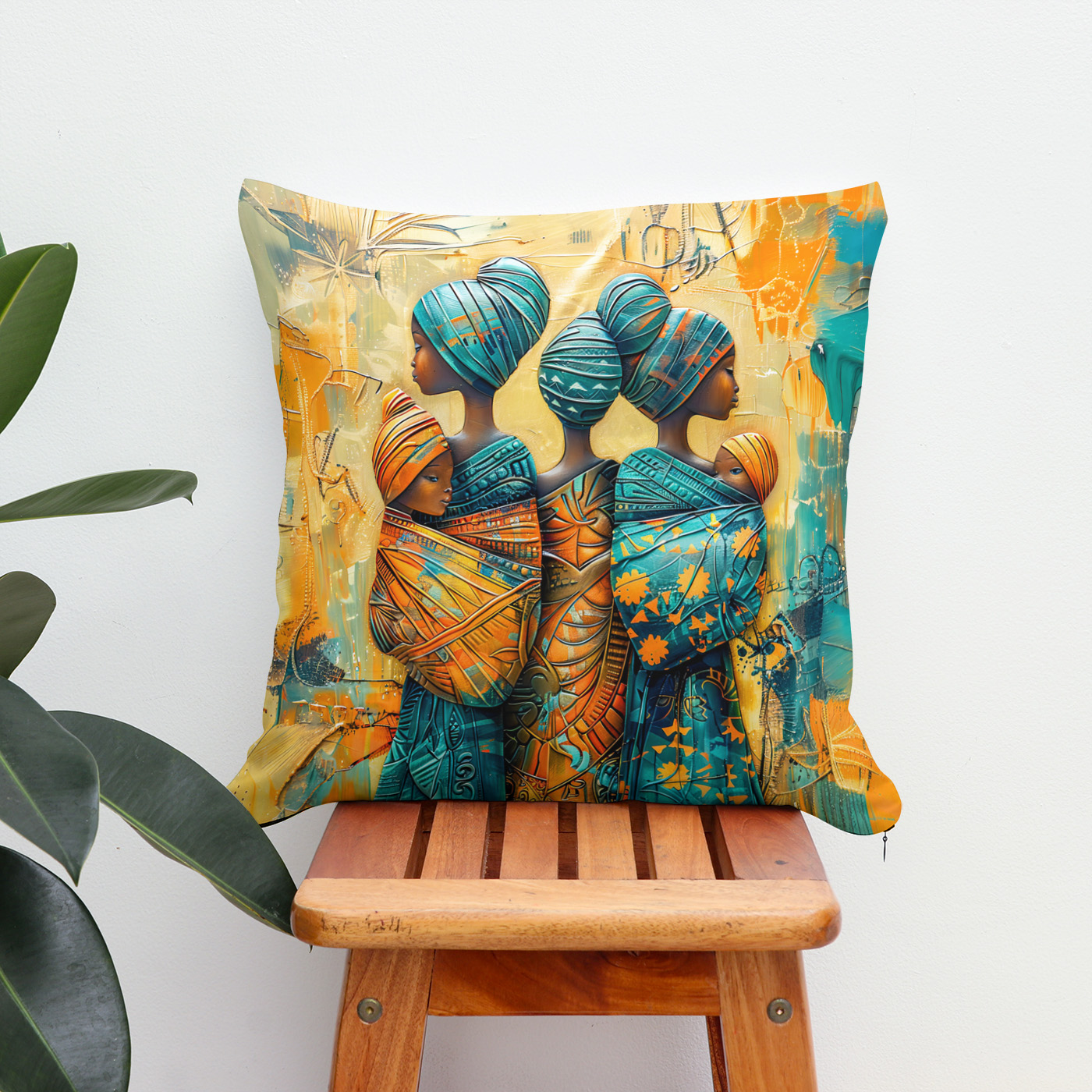 Kissen: African Women Carrying Children