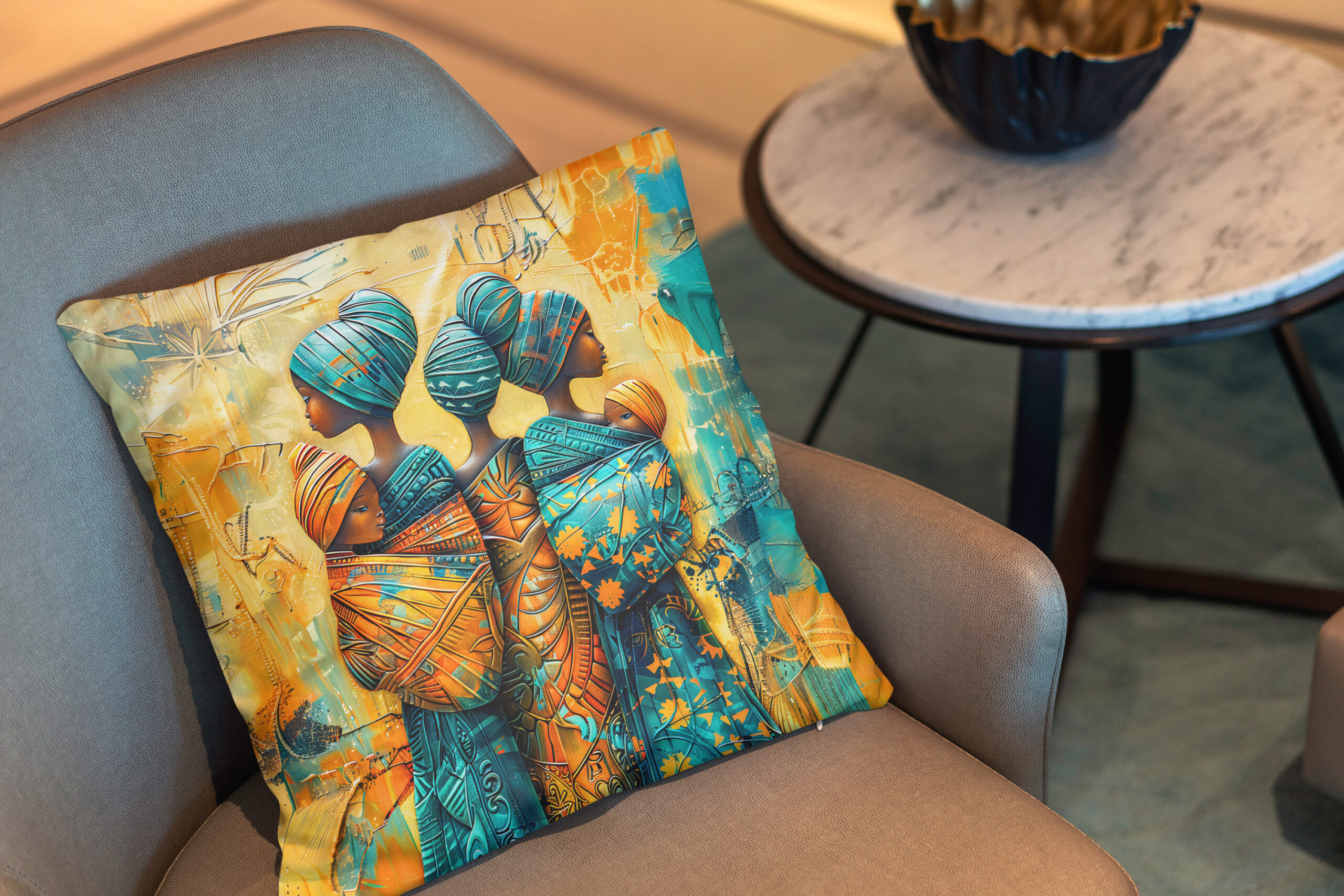 Kissen: African Women Carrying Children - Image 2