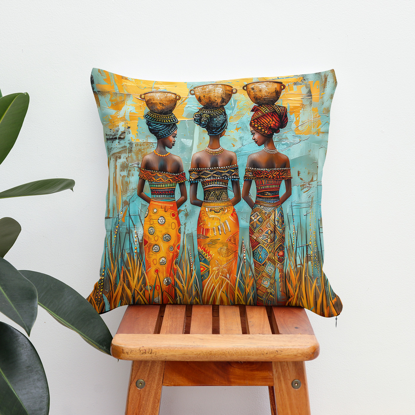 Kissen: African Women with Water Bowls